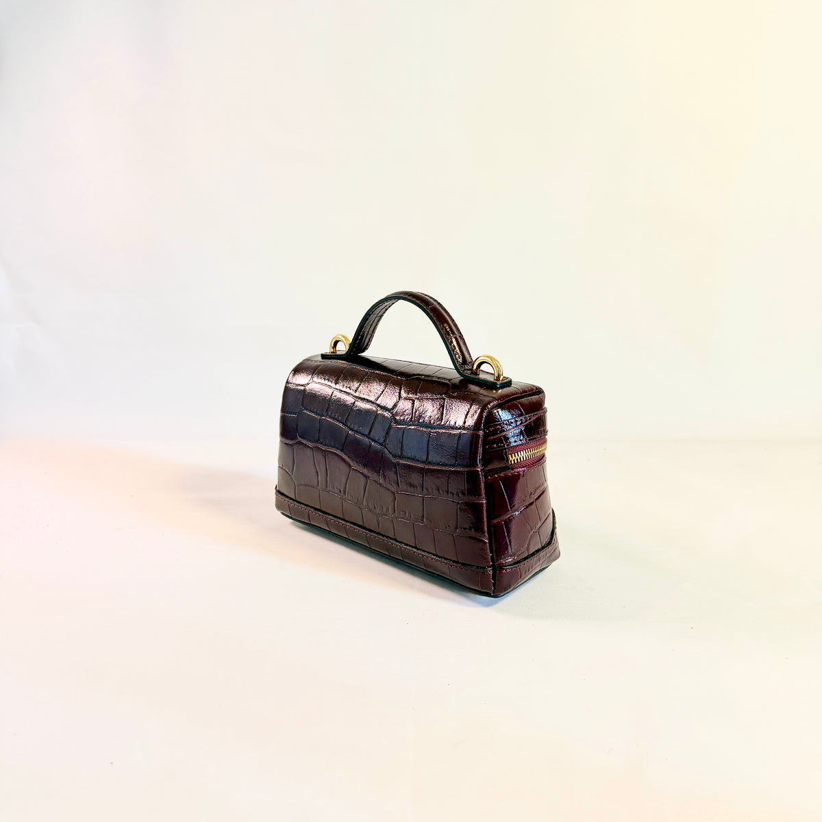 BORSA COCO A MANO IN VERA PELLE EFFETTO COCCODRILLO