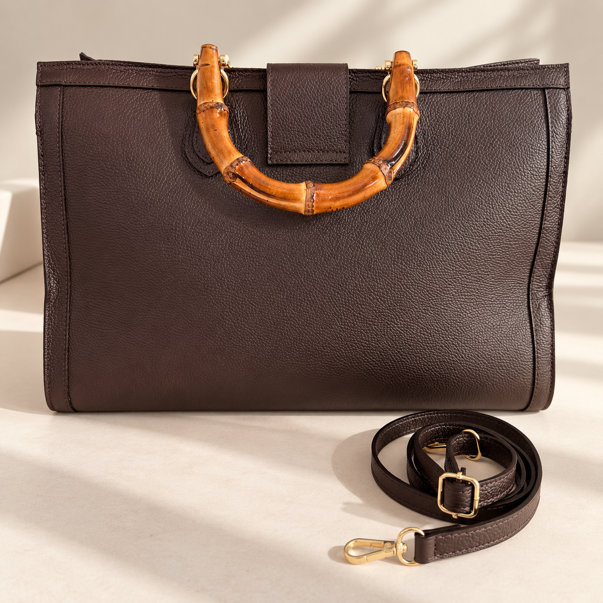 TOTE GRANDE IN CAVALLINO E VERA PELLE