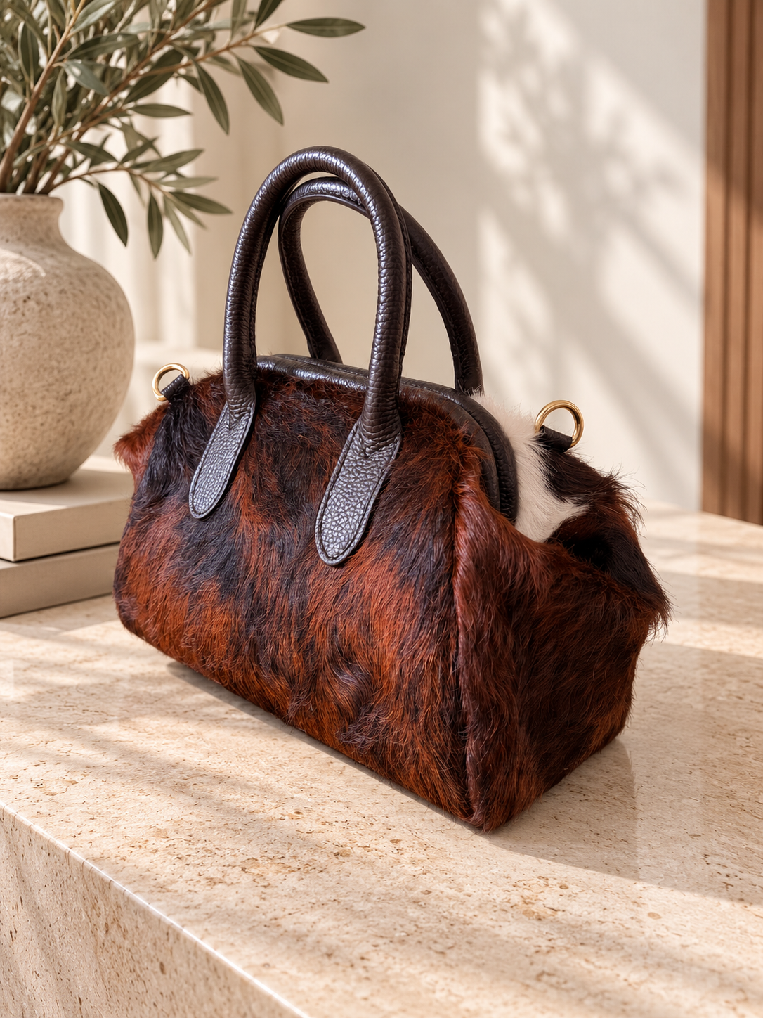 BORSA CON DOPPIO MANICO IN CAVALLINO