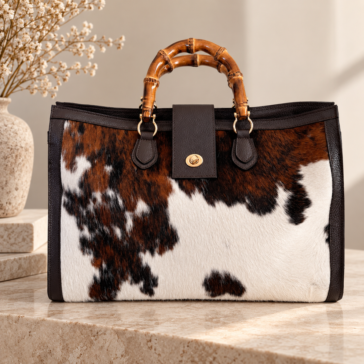 TOTE GRANDE IN CAVALLINO E VERA PELLE