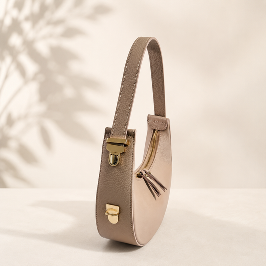 BORSA LADY MINI HOBO A SPALLA IN VERA PELLE