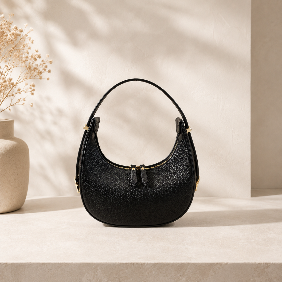 BORSA LADY MINI HOBO A SPALLA IN VERA PELLE