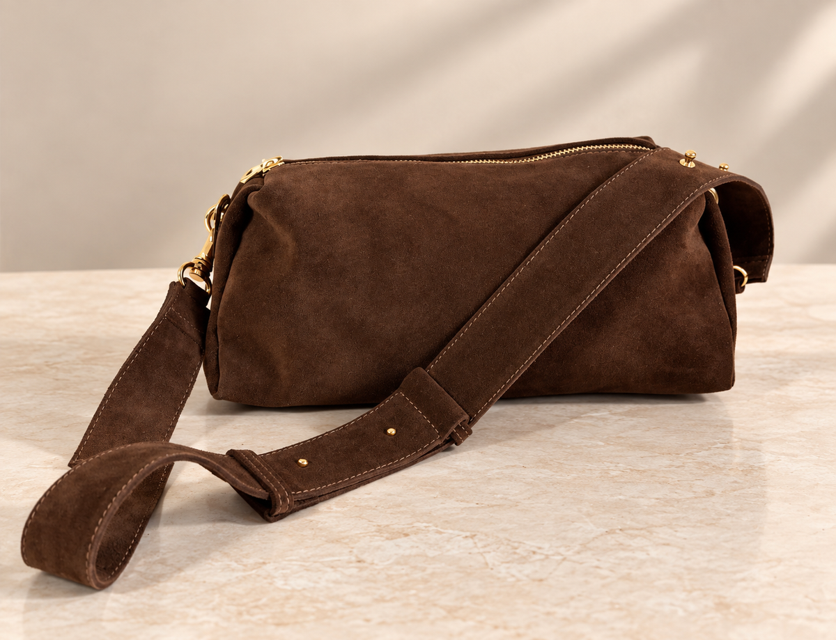 BORSA MAYA IN VERA PELLE SCAMOSCIATA
