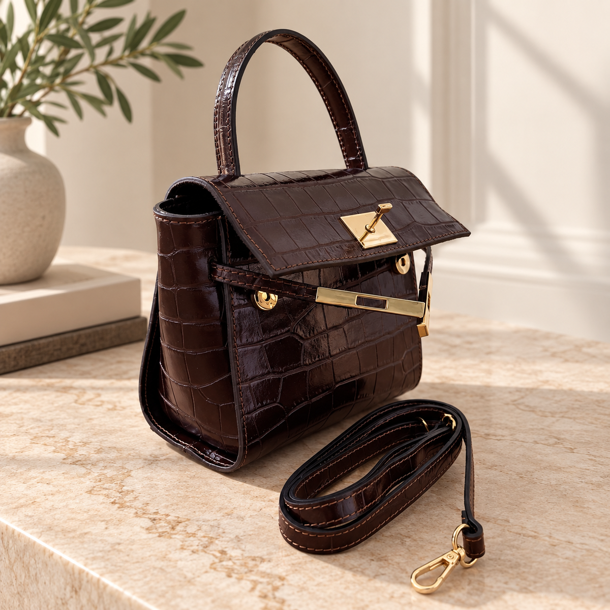 BORSA DIANA IN STAMPA COCCODRILLO
