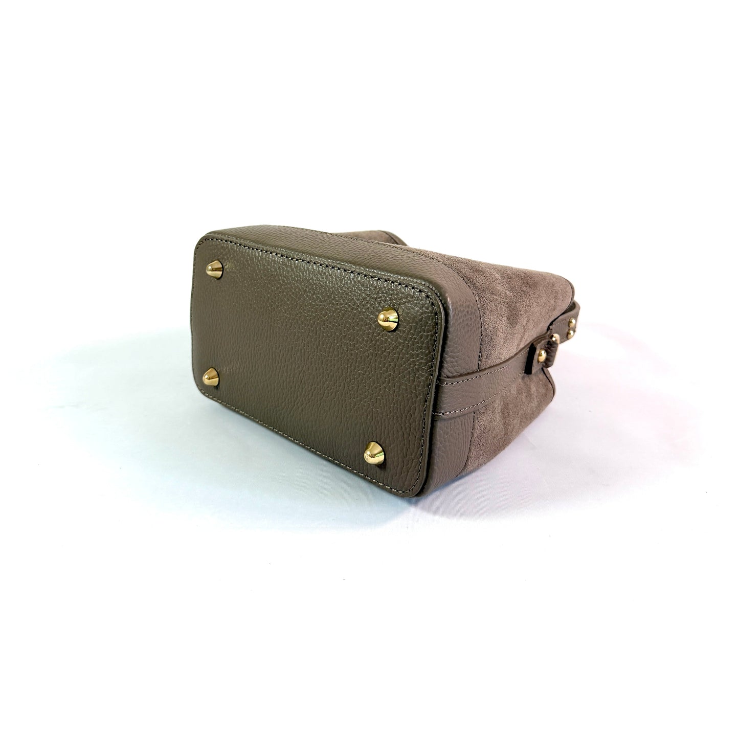 BORSA SECCHIELLO CLARA PICCOLA IN CAMSOCIO E PELLE MARTELLATA