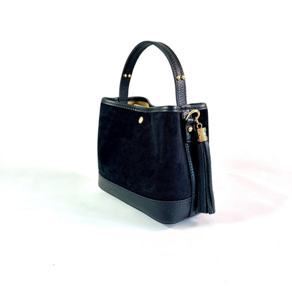 BORSA SECCHIELLO CLARA MEDIA IN CAMSOCIO E PELLE MARTELLATA
