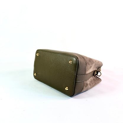 BORSA SECCHIELLO CLARA MEDIA IN CAMSOCIO E PELLE MARTELLATA