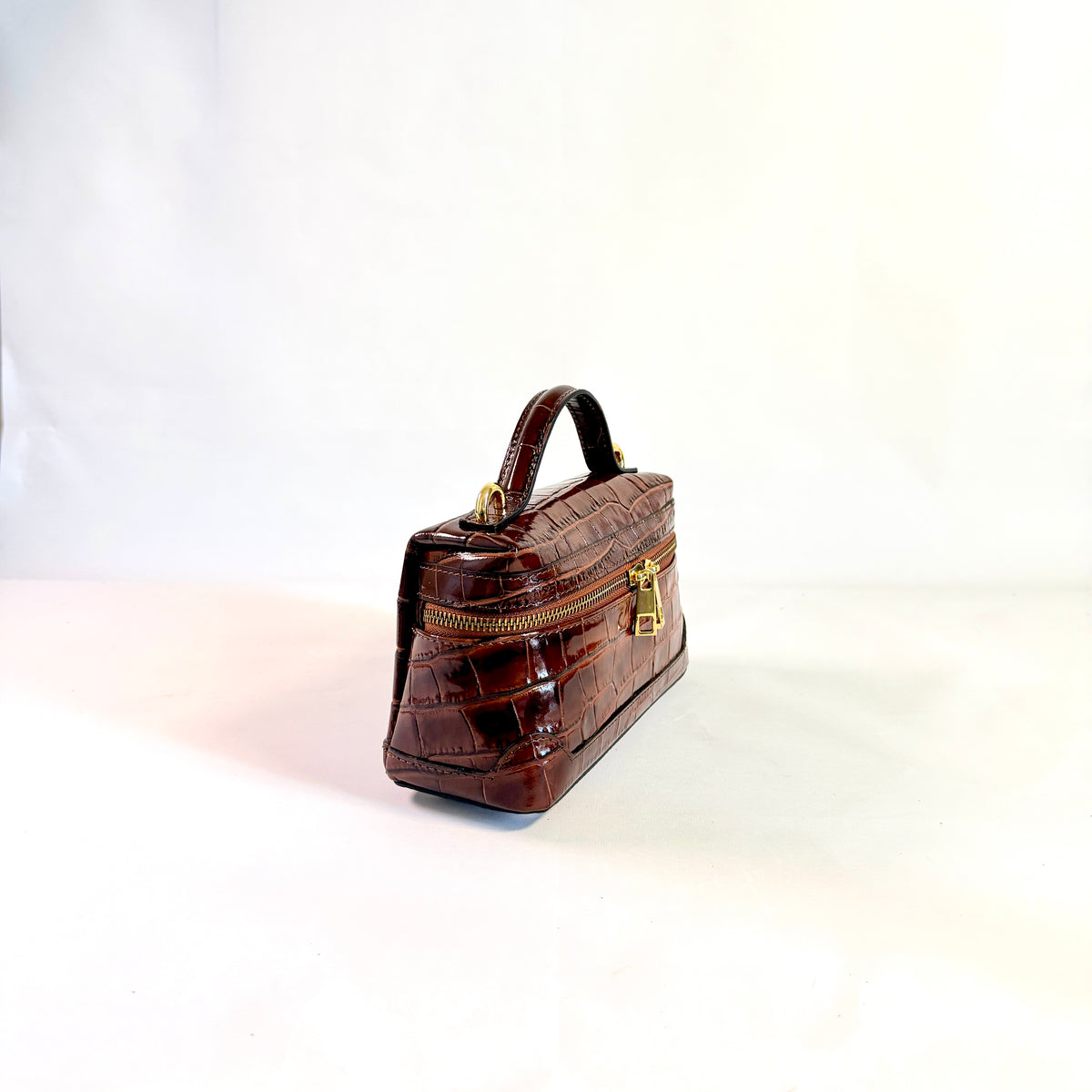BORSA COCO A MANO IN VERA PELLE EFFETTO COCCODRILLO