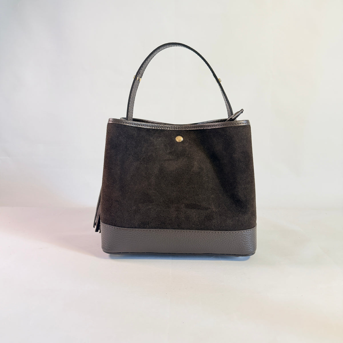 BORSA SECCHIELLO CLARA MEDIA IN CAMSOCIO E PELLE MARTELLATA
