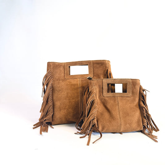 BORSA IN CAMOSCIO CON FRANGE SMALL