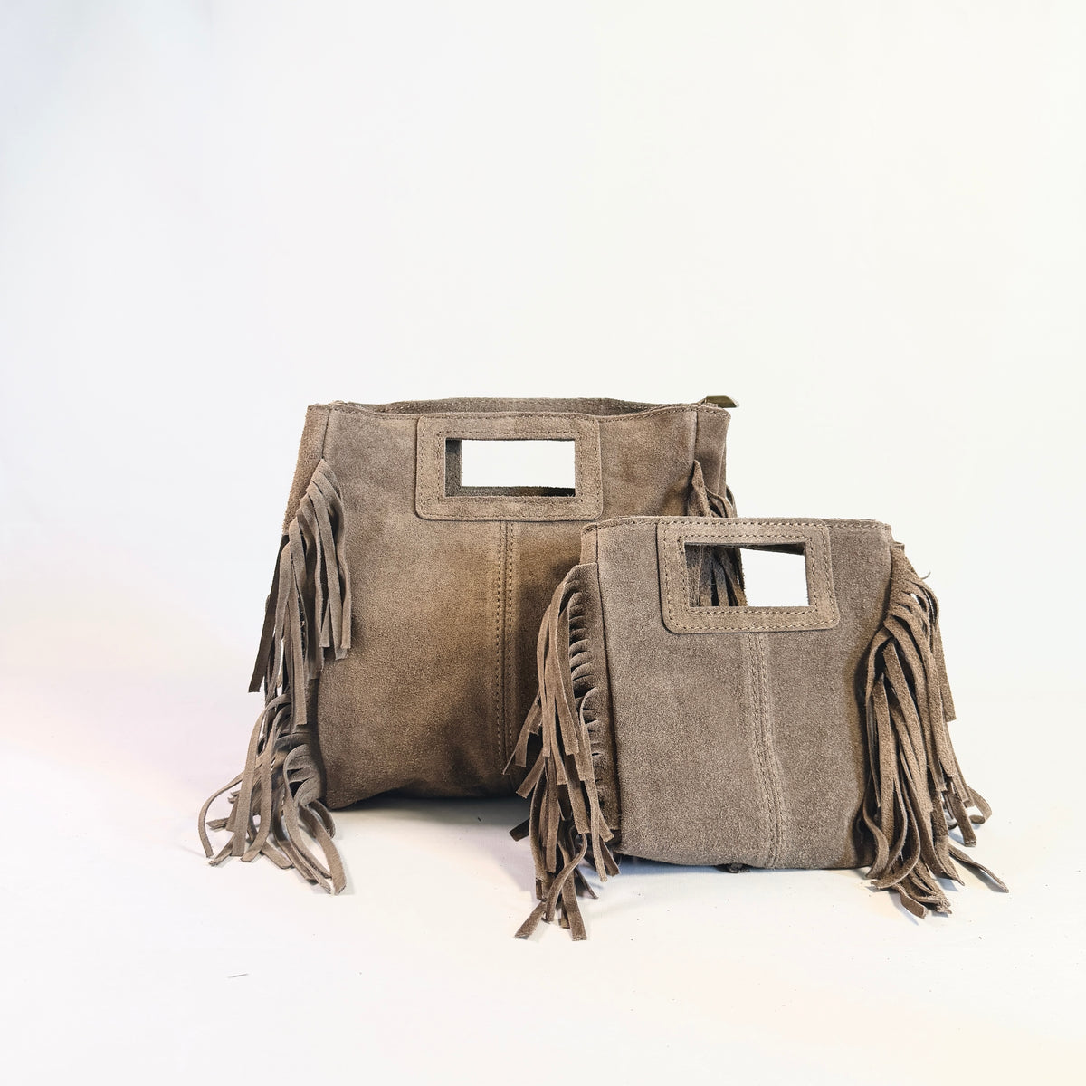 BORSA IN CAMOSCIO CON FRANGE MEDIUM