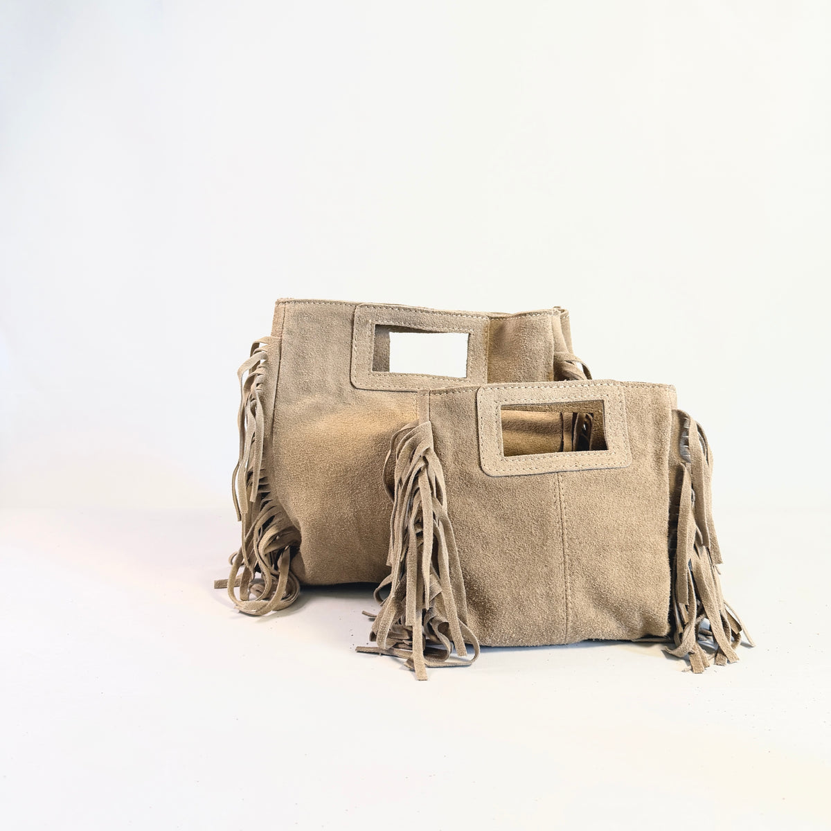 BORSA IN CAMOSCIO CON FRANGE MEDIUM