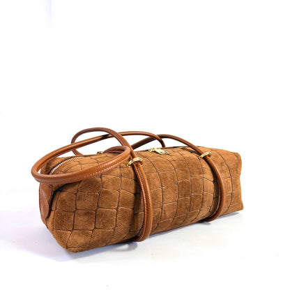 BORSA FIONA GRANDE IN CAMOSCIO EFFETTO COCCODRILLO