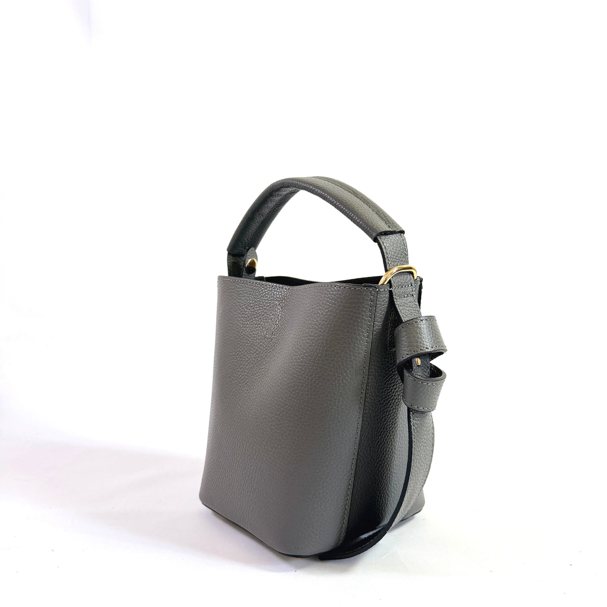 BORSA BUCKET NINA IN VERA PELLE MARTELLATA