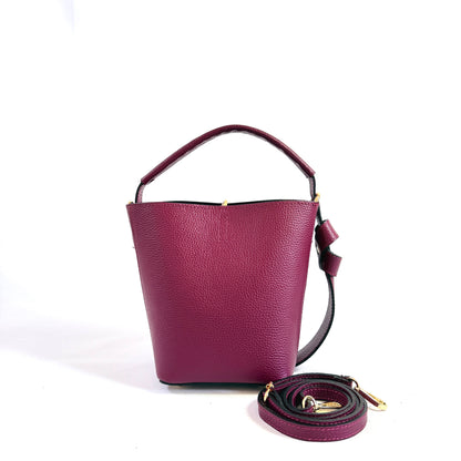 BORSA BUCKET NINA IN VERA PELLE MARTELLATA