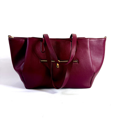 Borsa Weekend Tote Grande in Vera Pelle Martellata