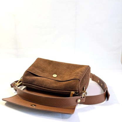 BORSA NOLA IN VERA PELLE SCAMOSCIATA