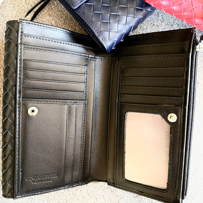 PORTAFOGLIO CONTINENTAL IN VERA PELLE INTRECCIATA 8565