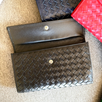 PORTAFOGLIO CONTINENTAL IN VERA PELLE INTRECCIATA 8565