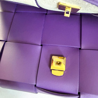 BORSA TETRIS INTRECCIATA IN VERA PELLE LISCIA MADE IN ITALY
