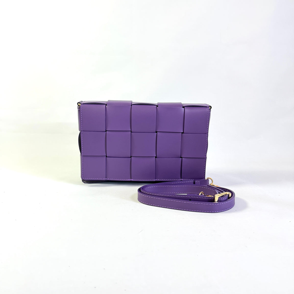 BORSA TETRIS INTRECCIATA IN VERA PELLE LISCIA MADE IN ITALY