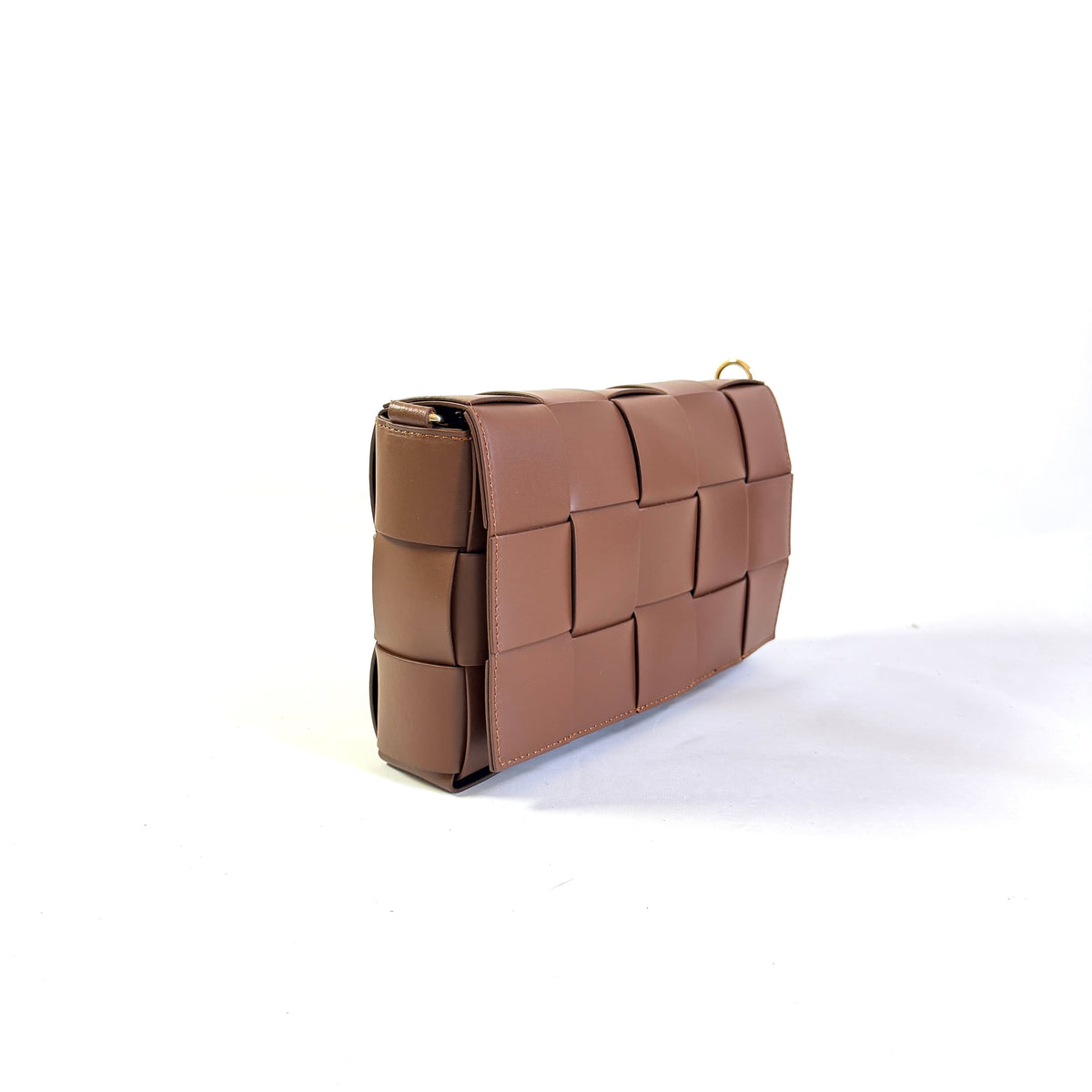 BORSA TETRIS INTRECCIATA IN VERA PELLE LISCIA MADE IN ITALY