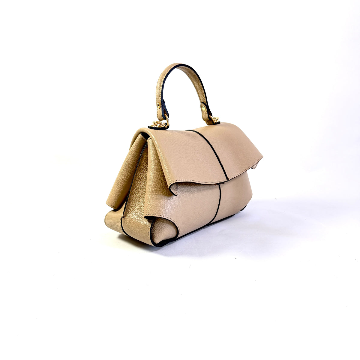 BORSA ADELE MARTELLATA CON MANICO E TRACOLLA