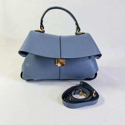 BORSA ADELE MARTELLATA CON MANICO E TRACOLLA