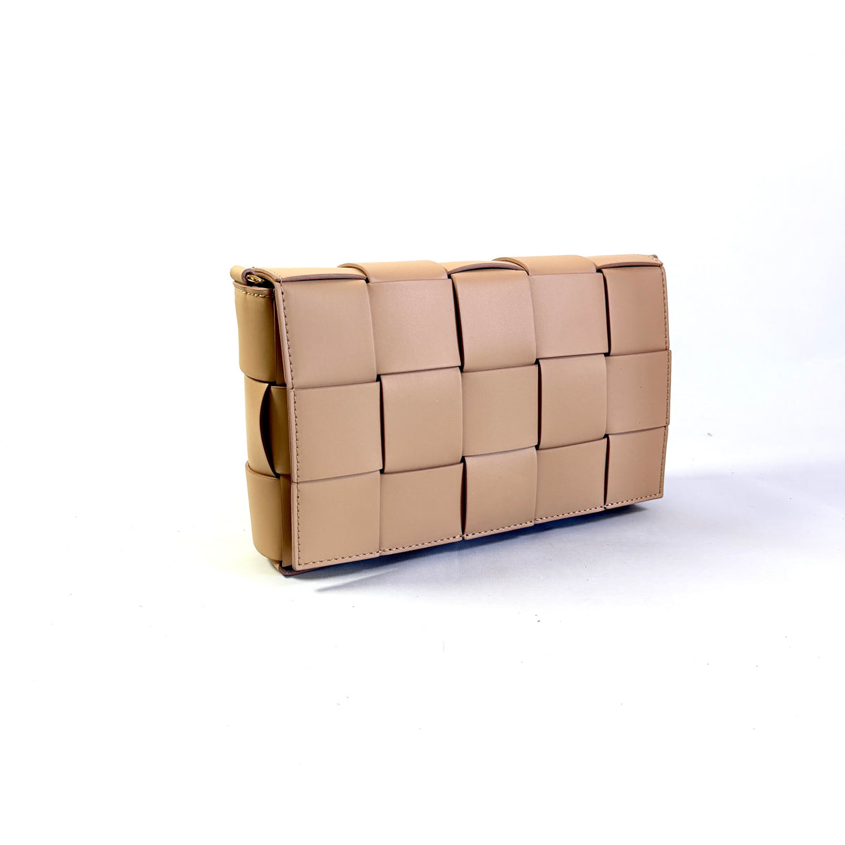BORSA TETRIS INTRECCIATA IN VERA PELLE LISCIA MADE IN ITALY