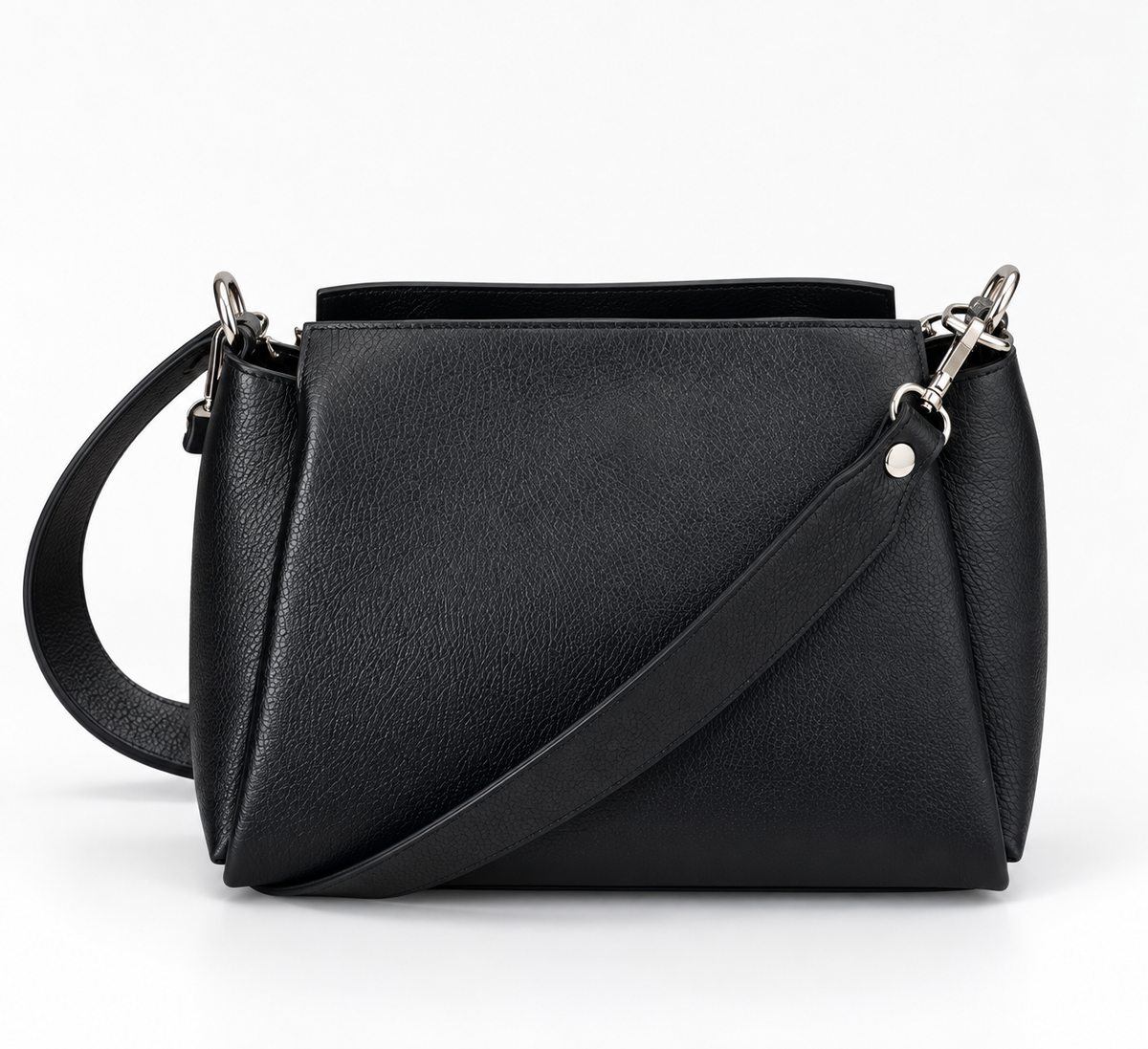 BORSA IN VERA PELLE CON 3 SCOMPARTI