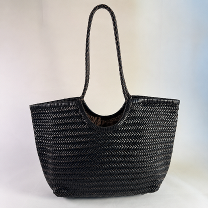 BORSA INTRECCIATA AGHATA GRANDE IN VERA PELLE
