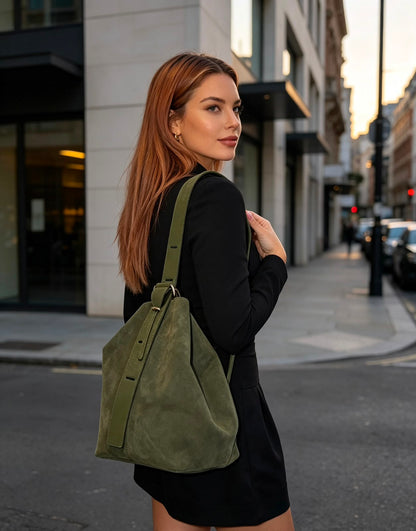 BUCKET BAG IN CAMOSCIO