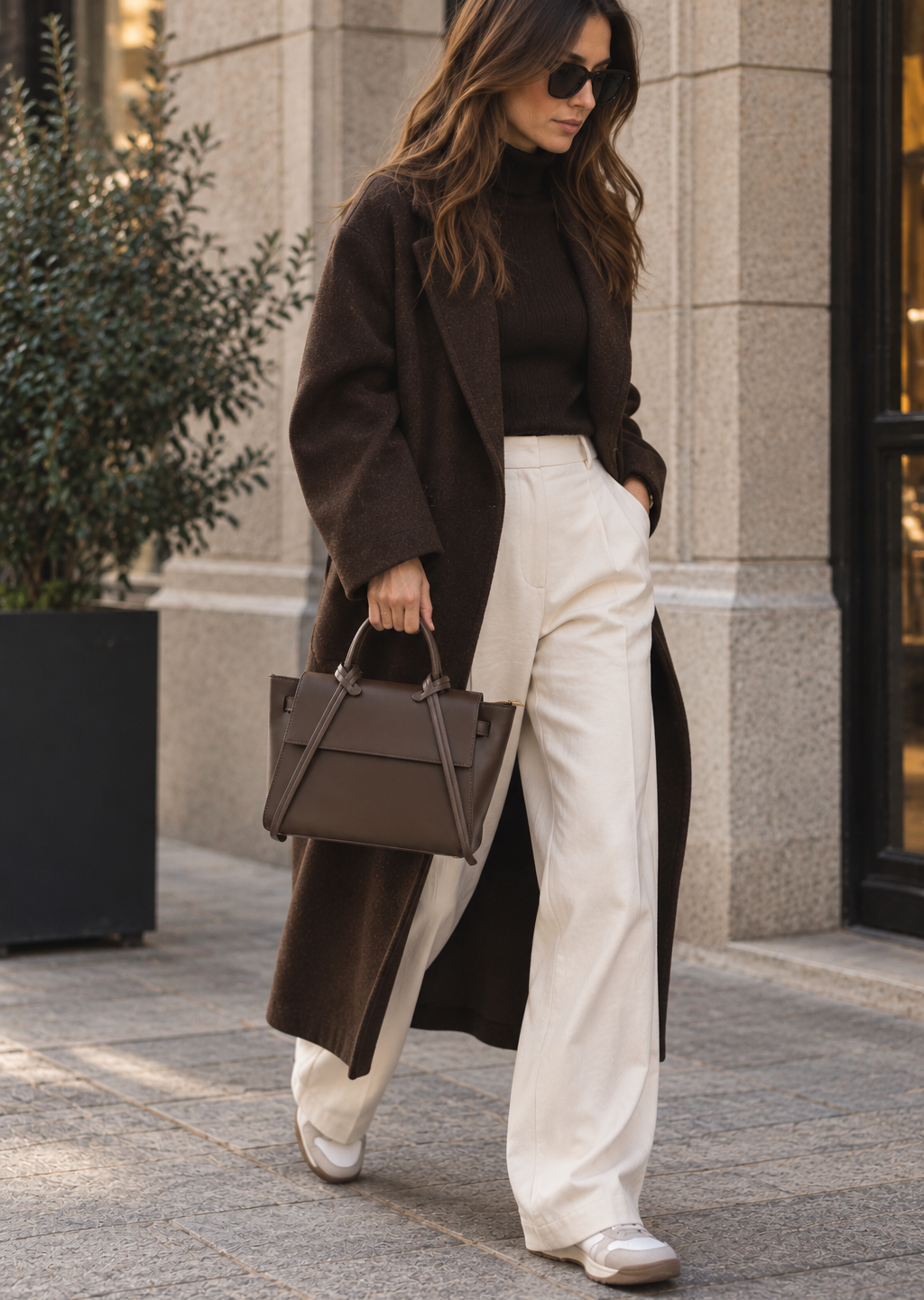 BORSA ALBA IN VERA PELLE LISCIA