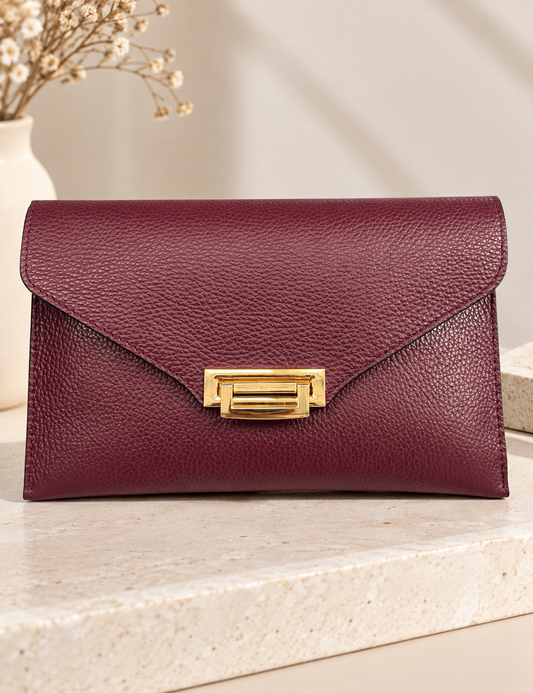 CLUTCH IN VERA PELLE MARTELLATA MADE IN ITALY