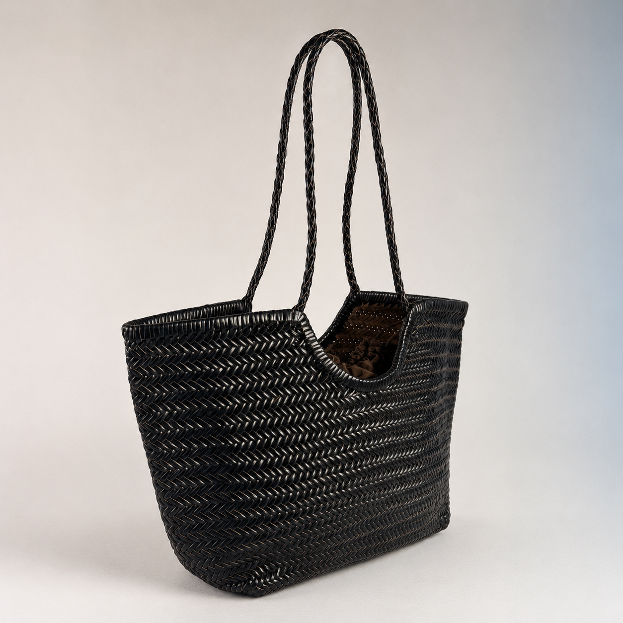 BORSA INTRECCIATA AGHATA GRANDE IN VERA PELLE