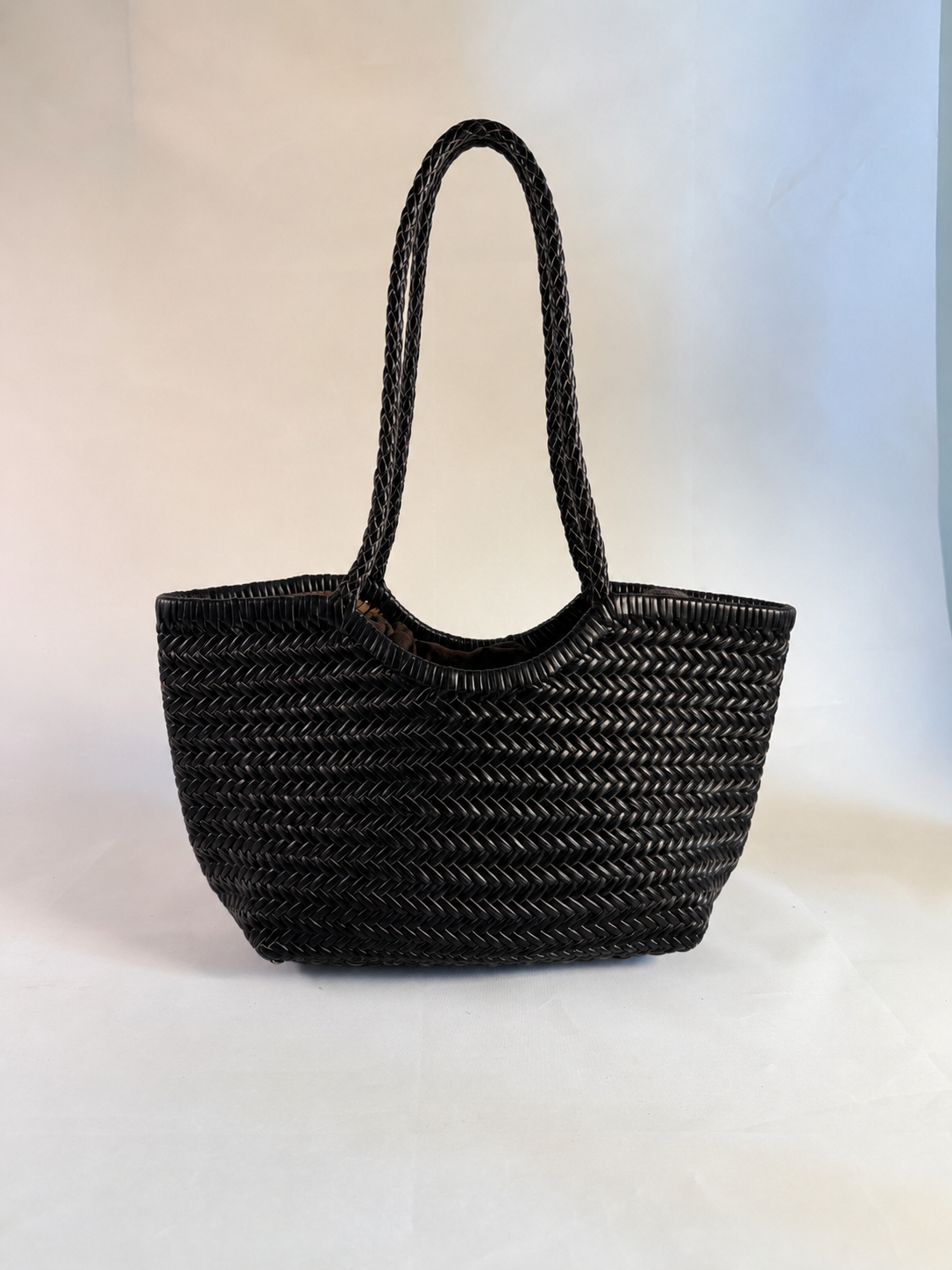 BORSA INTRECCIATA AGHATA MEDIA IN VERA PELLE