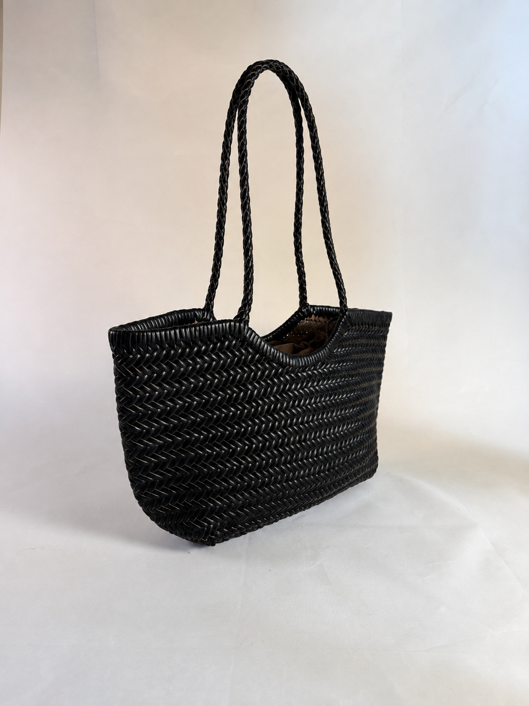 BORSA INTRECCIATA AGHATA MEDIA IN VERA PELLE