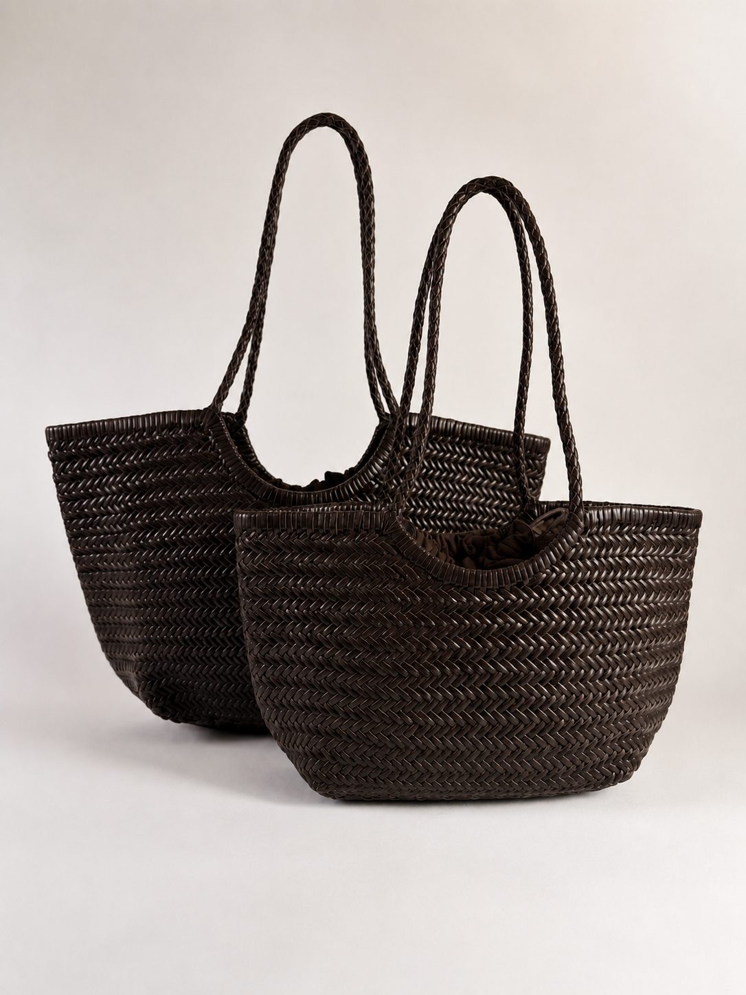 BORSA INTRECCIATA AGHATA GRANDE IN VERA PELLE