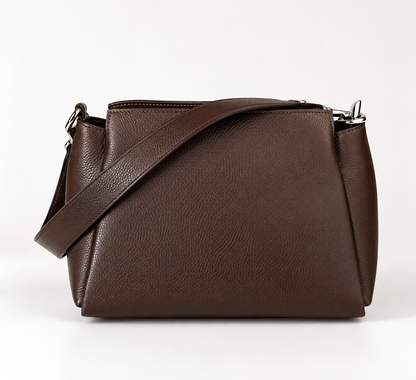 BORSA IN VERA PELLE CON 3 SCOMPARTI