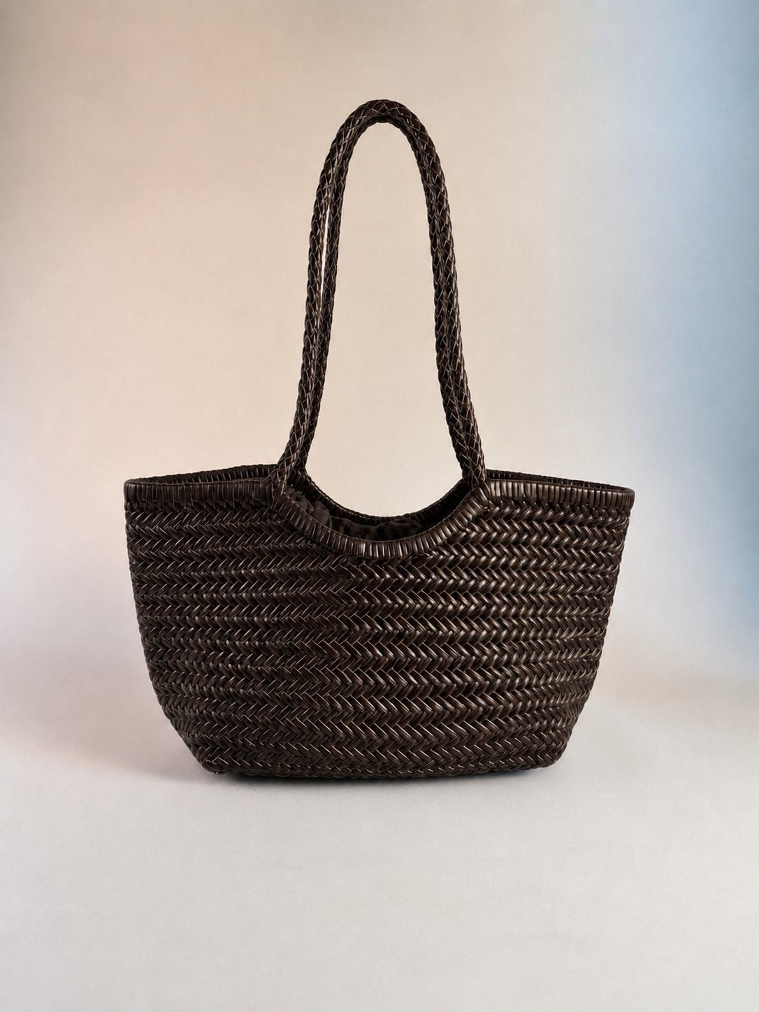 BORSA INTRECCIATA AGHATA MEDIA IN VERA PELLE