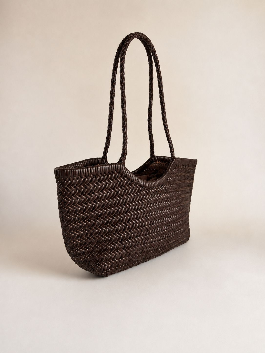 BORSA INTRECCIATA AGHATA MEDIA IN VERA PELLE
